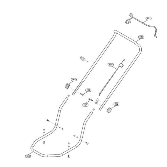 Handle-1 for Viking MB 2.2 R Petrol Lawn Mowers