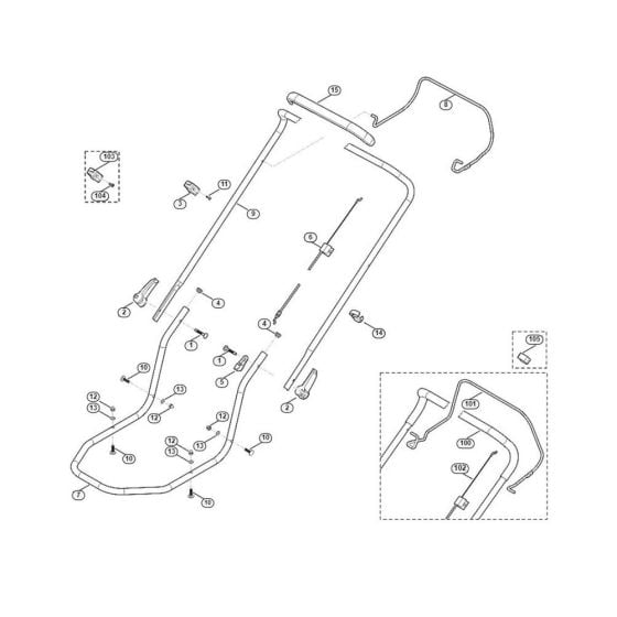 Handle for Viking MB 2.2 RC Petrol Lawn Mowers