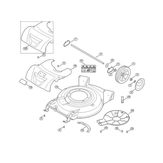 Housing, Rear Axle for Viking MB 2.2 RT Petrol Lawn Mowers