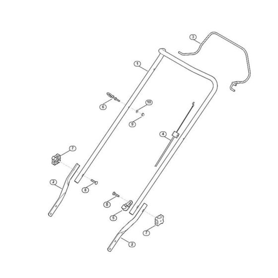 Handle for Viking MB 248.0 Petrol Lawn Mowers