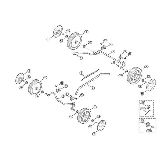 Chassis for Viking MB 248.3 Petrol Lawn Mowers