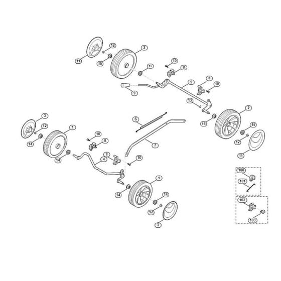 Chassis for Viking MB 248.4 Petrol Lawn Mowers