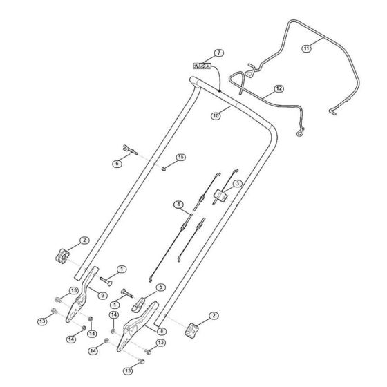 Handle for Viking MB 253.0 T Petrol Lawn Mowers