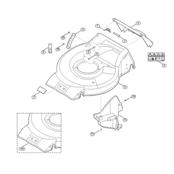 Housing for Viking MB 253.0 T Petrol Lawn Mowers