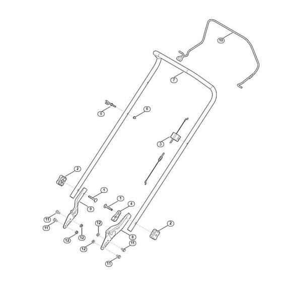 Handle for Viking MB 253.1 Petrol Lawn Mowers