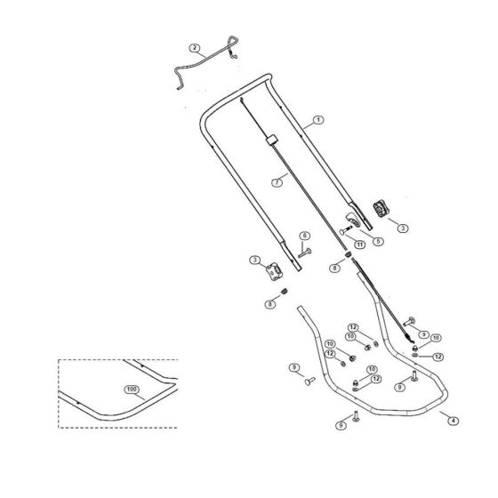 Handle for Viking MB 2 R Petrol Lawn Mowers