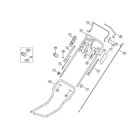 Handle for Viking MB 3.0 RTX Petrol Lawn Mowers