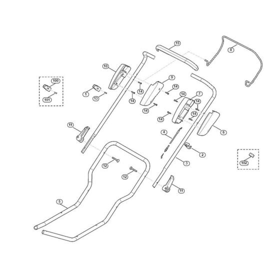 Handle for Viking MB 3.1 RC Petrol Lawn Mowers