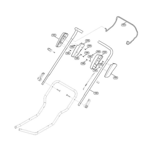 Handle-1 for Viking MB 3.1 RC Petrol Lawn Mowers