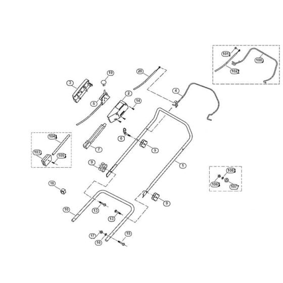 Handle for Viking MB 3 R Petrol Lawn Mowers