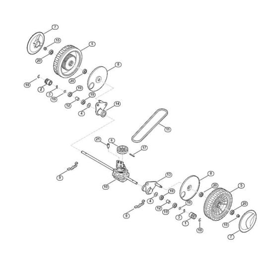 Front Axle, Gear Box for Viking MB 4.0 RT Petrol Lawn Mowers