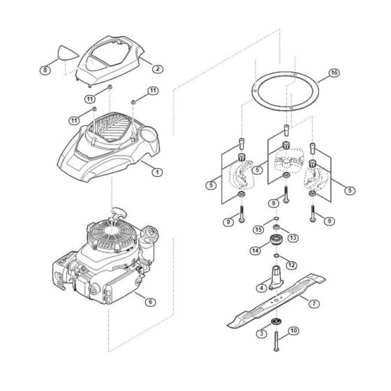 Engine, Blade for Viking MB 4.0 RV Petrol Lawn Mowers