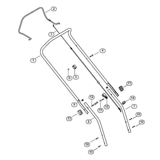 Handle for Viking MB 410 Petrol Lawn Mowers