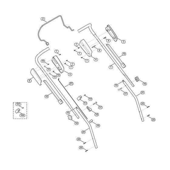 Handle for Viking MB 448.0 Petrol Lawn Mowers