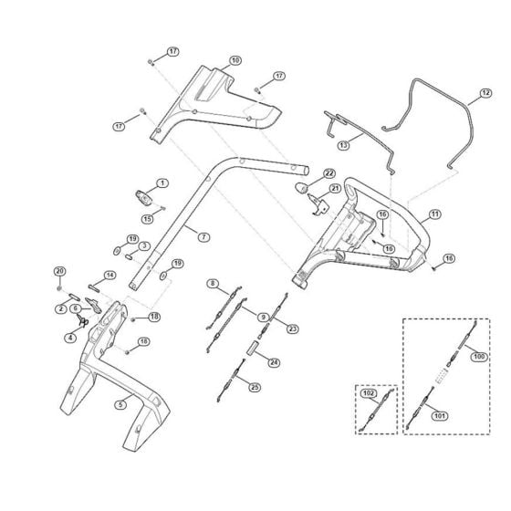 Handle for Viking MB 448.1 VC Petrol Lawn Mowers