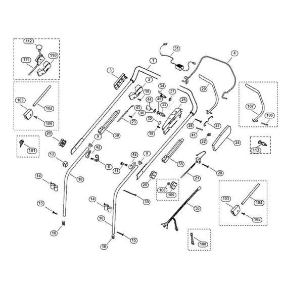 Handle for Viking MB 455 C Petrol Lawn Mowers