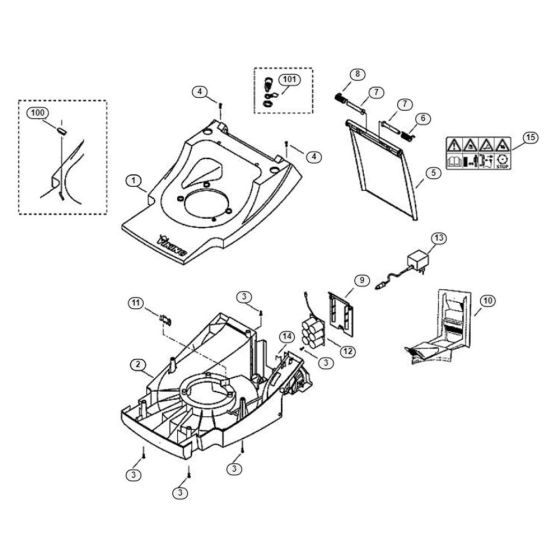 Housing for Viking MB 455 C Petrol Lawn Mowers