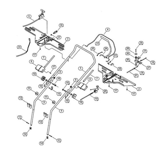 Handle-1 for Viking MB 455 M Petrol Lawn Mowers