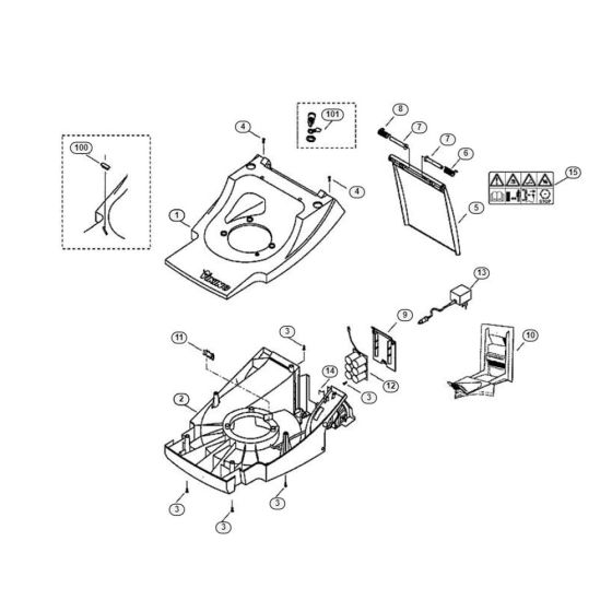 Housing for Viking MB 455 M Petrol Lawn Mowers