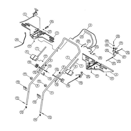 Handle-1 for Viking MB 455 MM Petrol Lawn Mowers