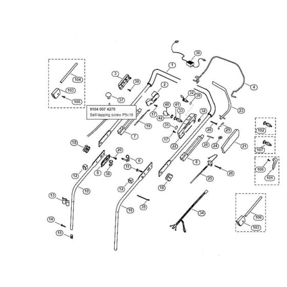 Handle for Viking MB 505 KAT Petrol Lawn Mowers