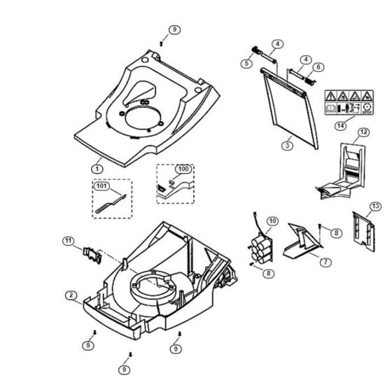 Housing for Viking MB 505 MM Petrol Lawn Mowers