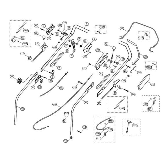 Handle for Viking MB 505 S Petrol Lawn Mowers