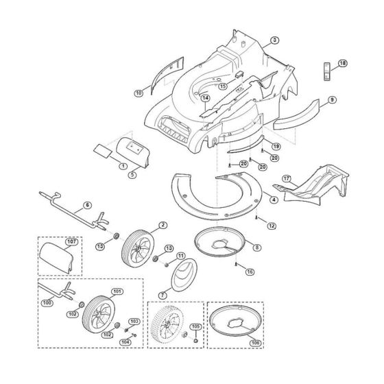 Housing, Front Axle for Viking MB 545.0 V Petrol Lawn Mowers