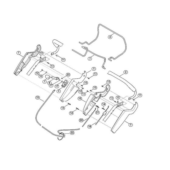 Handle Lower Part-1 for Viking MB 545.0 V Petrol Lawn Mowers