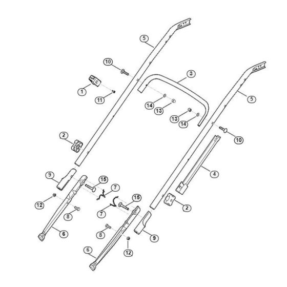 Handle Lower Part for Viking MB 545.0 VE Petrol Lawn Mowers