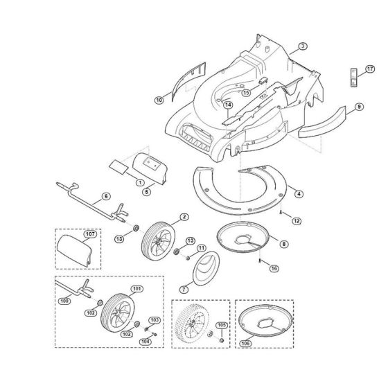 Housing, Front Axle for Viking MB 545.0 VE Petrol Lawn Mowers