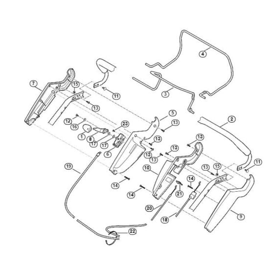 Handle Upper Part for Viking MB 545.0 VM Petrol Lawn Mowers