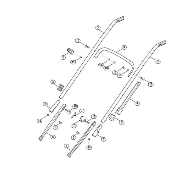 Handle Lower Part for Viking MB 545.0 VM Petrol Lawn Mowers