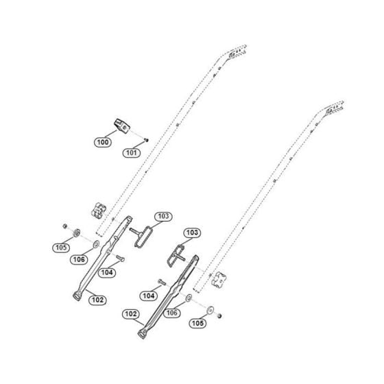 Handle Lower Part-1 for Viking MB 545.0 VR Petrol Lawn Mowers