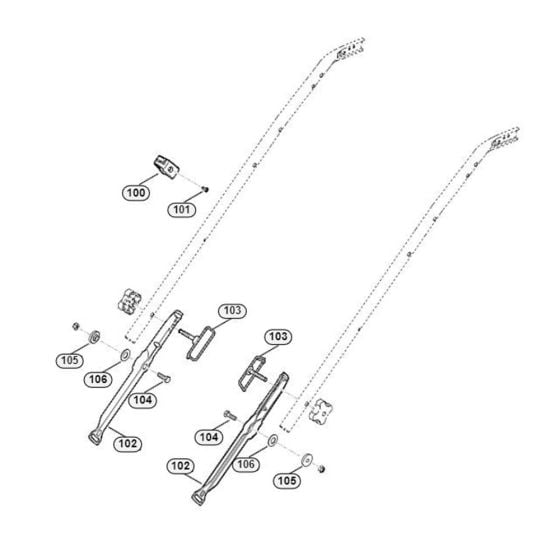 Handle Lower Part-1 for Viking MB 545.0 VS Petrol Lawn Mowers