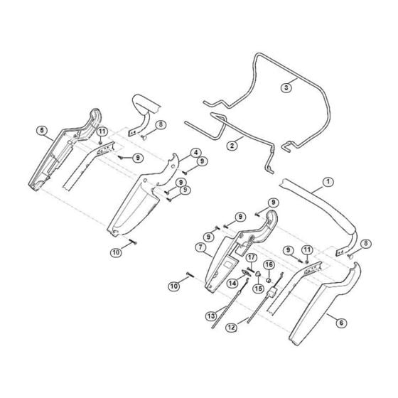 Handle Upper Part for Viking MB 545.1 T Petrol Lawn Mowers