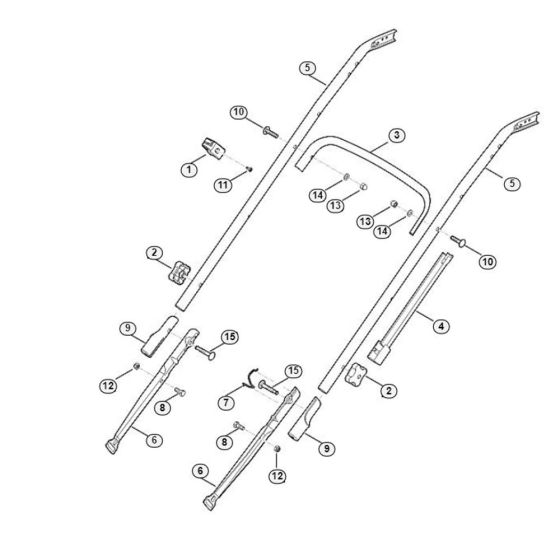 Handle Lower Part for Viking MB 545.1 T Petrol Lawn Mowers