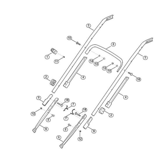 Handle Lower Part for Viking MB 545.1 V Petrol Lawn Mowers