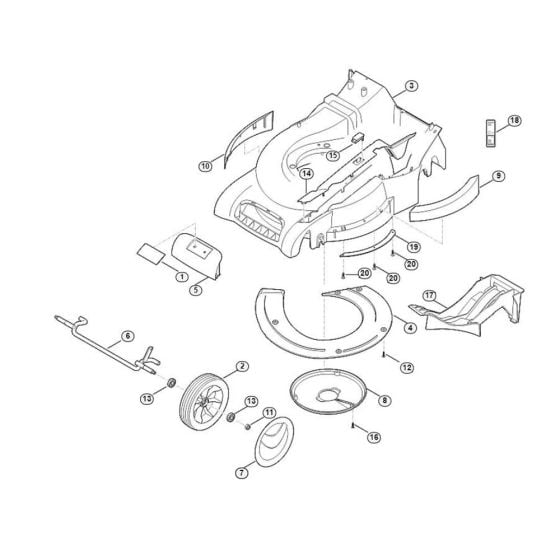 Housing, Front Axle for Viking MB 545.1 VM Petrol Lawn Mowers