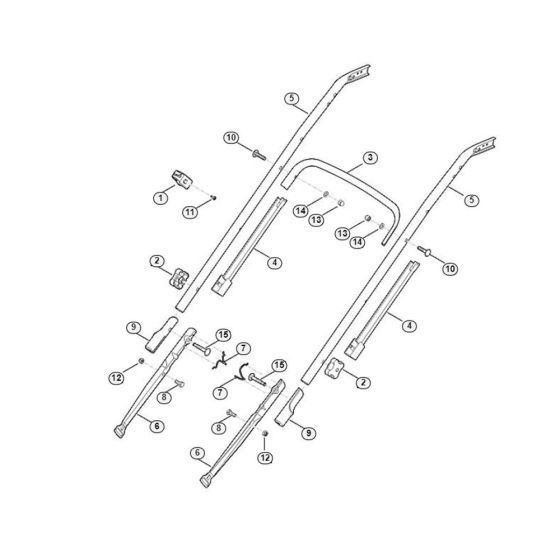 Handle Lower Part for Viking MB 545.1 VR Petrol Lawn Mowers