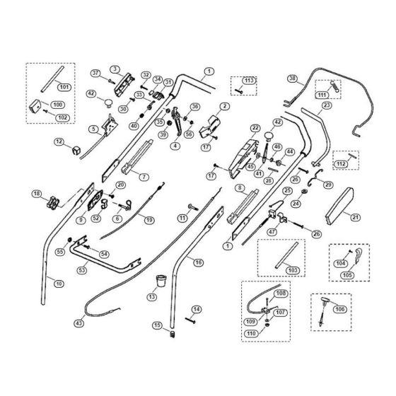 Handle for Viking MB 555 C Petrol Lawn Mowers