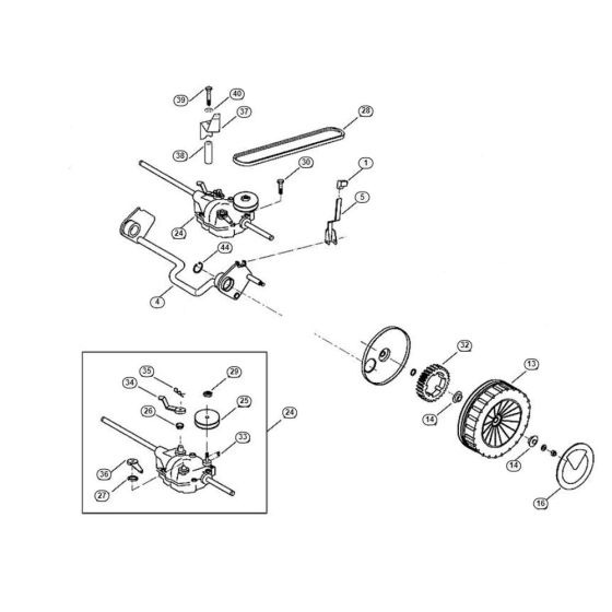 Chassis-1 for Viking MB 555 C Petrol Lawn Mowers