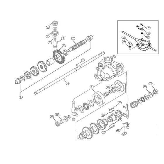 Gear Box-1 for Viking MB 555 M Petrol Lawn Mowers