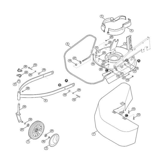 Housing, Wheel Front for Viking MB 6.1 RH Petrol Lawn Mowers