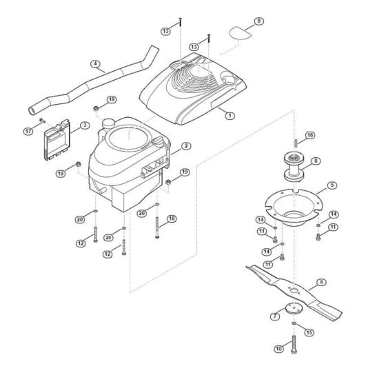 Engine, Blade for Viking MB 6.1 RH Petrol Lawn Mowers