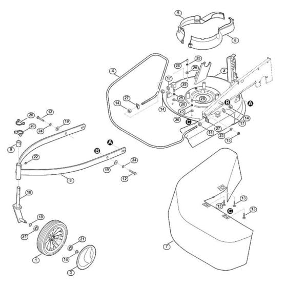 Housing, Wheel Front for Viking MB 6.2 RH Petrol Lawn Mowers