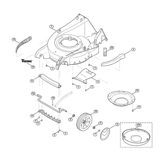 Housing, Front Axle for Viking MB 650.0 KS Petrol Lawn Mowers