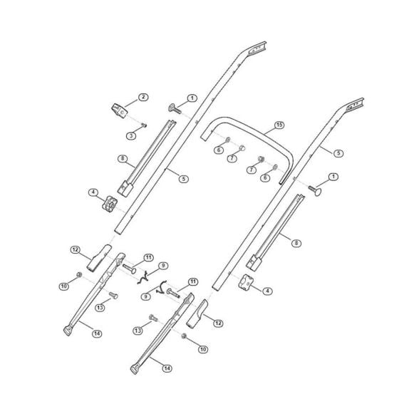 Handle Lower Part for Viking MB 650.0 T Petrol Lawn Mowers