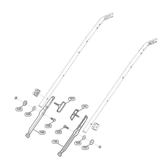 Handle Lower Part for Viking MB 650.0 T Petrol Lawn Mowers