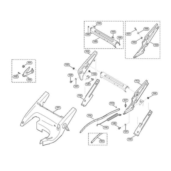 Frame, Height Adjustment for Viking MB 650.0 T Petrol Lawn Mowers